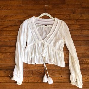 Free people top (white crop)